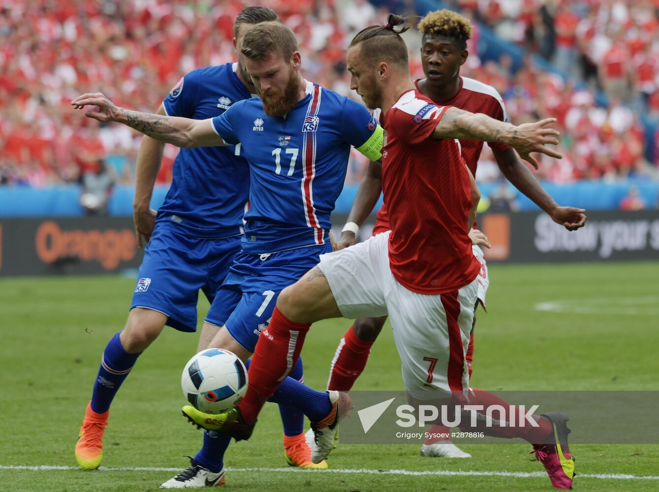 Football. 2016 UEFA European Championship. Iceland vs. Austria