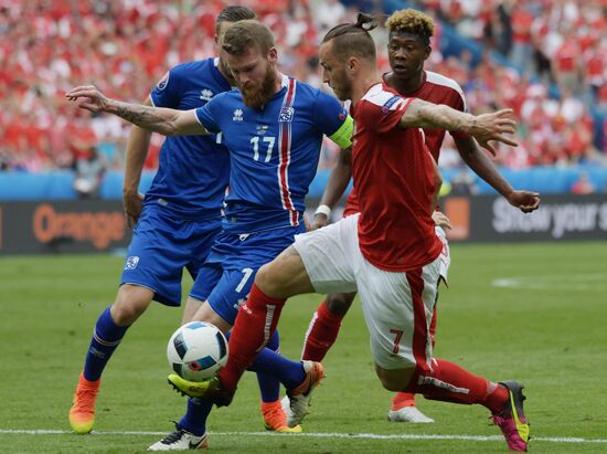 Football. 2016 UEFA European Championship. Iceland vs. Austria