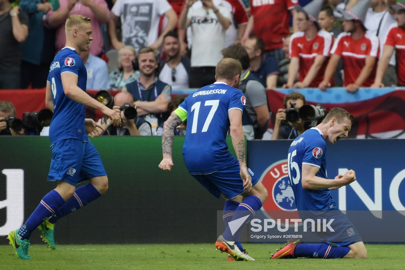 Football. 2016 UEFA European Championship. Iceland vs. Austria