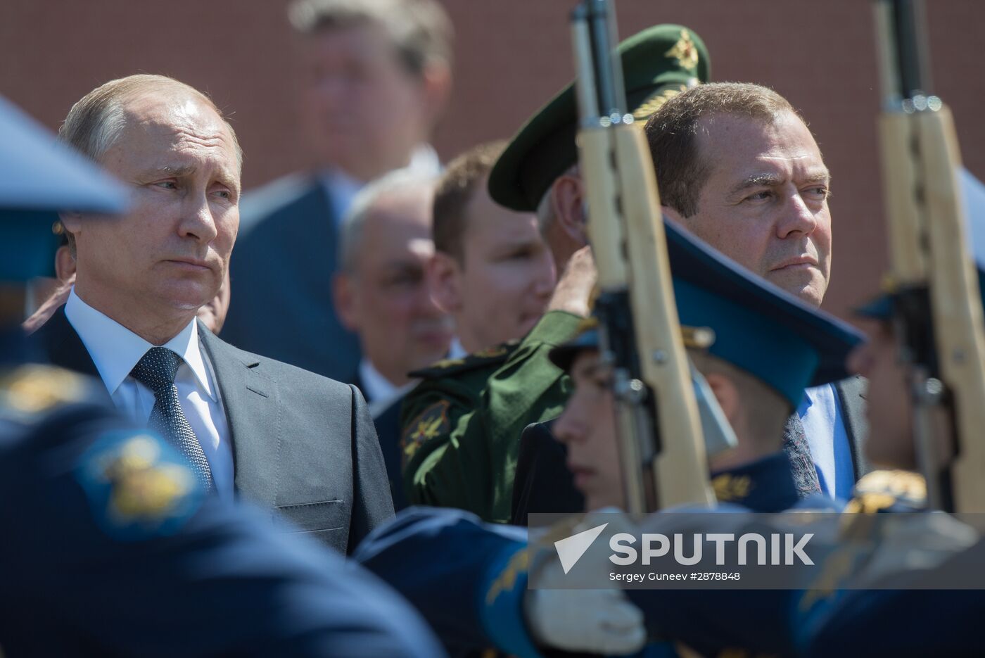 Memorial ceremony at Tomb of Unknown Soldier at Kremlin Wall