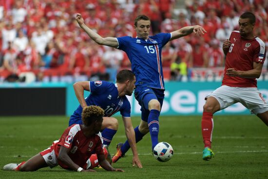 Football. 2016 UEFA European Championship. Iceland vs. Austria