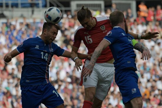 Football. 2016 UEFA European Championship. Iceland vs. Austria