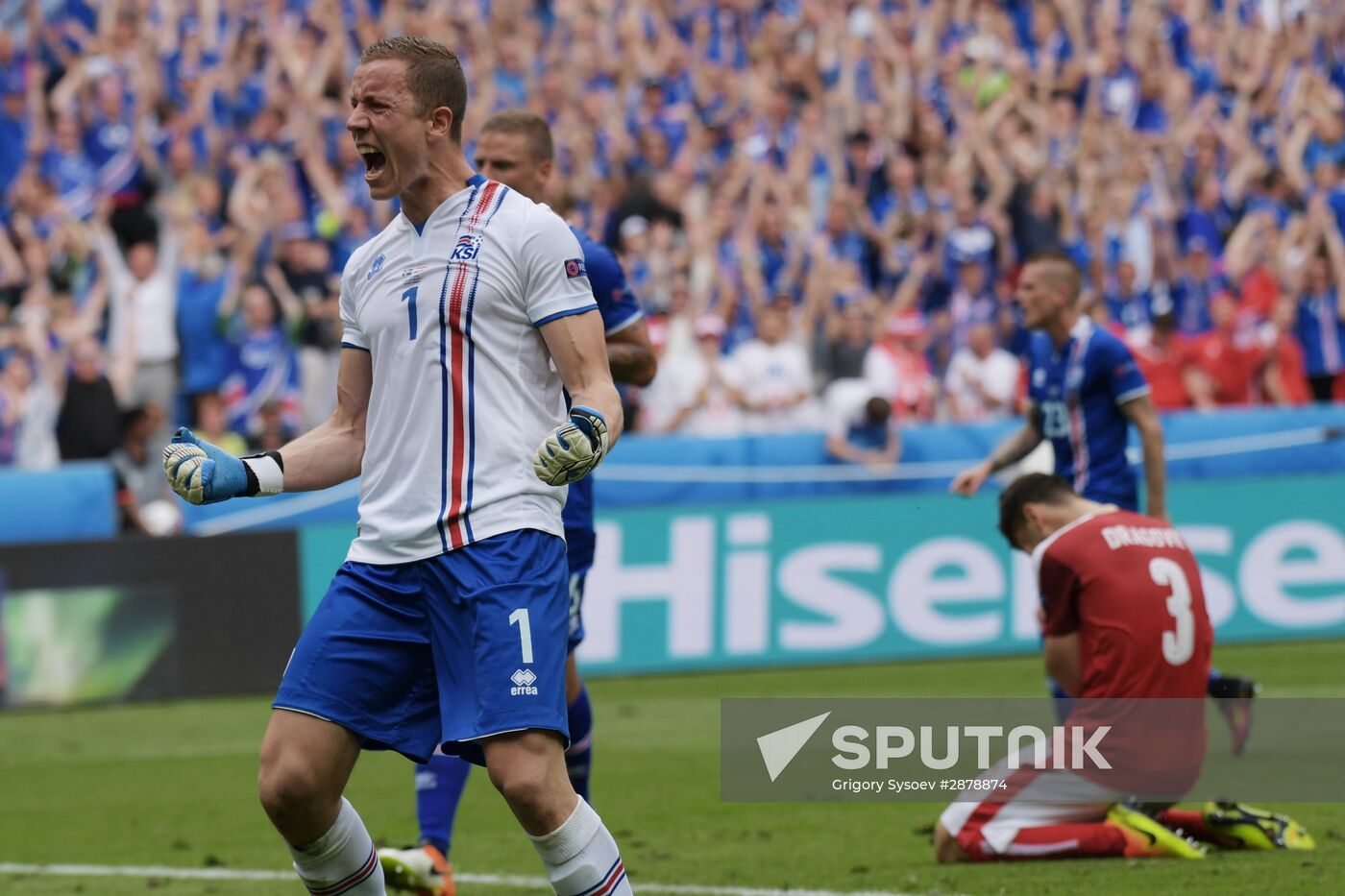 Football. 2016 UEFA European Championship. Iceland vs. Austria
