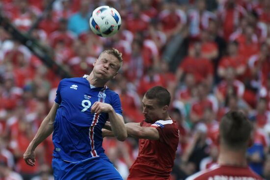Football. 2016 UEFA European Championship. Iceland vs. Austria