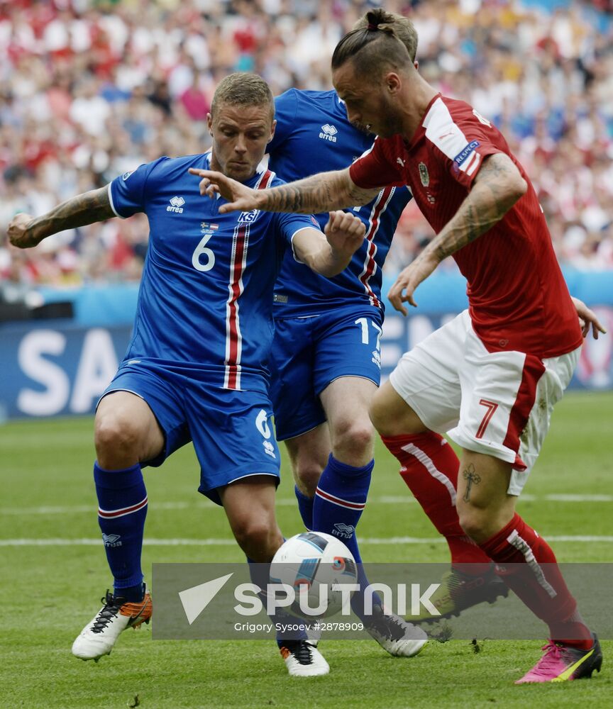 Football. 2016 UEFA European Championship. Iceland vs. Austria