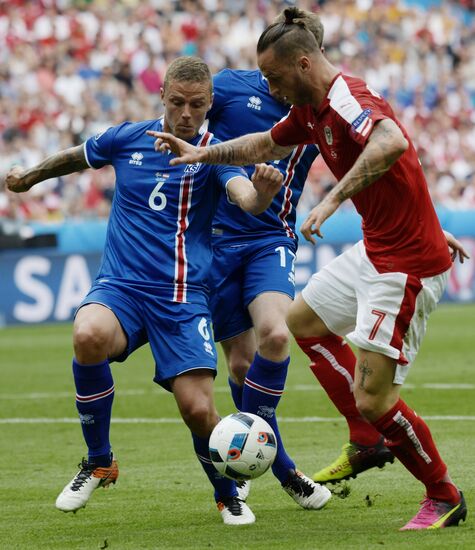 Football. 2016 UEFA European Championship. Iceland vs. Austria