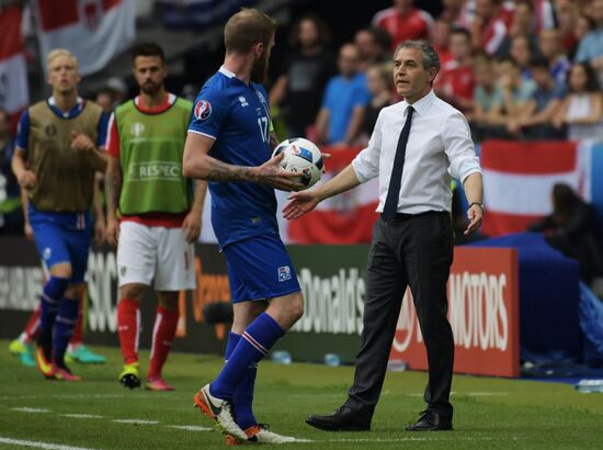 Football. 2016 UEFA European Championship. Iceland vs. Austria