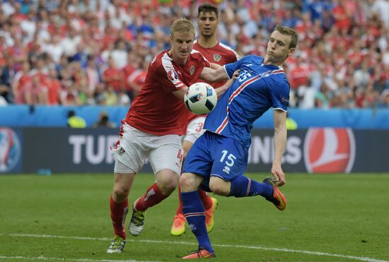 Football. 2016 UEFA European Championship. Iceland vs. Austria