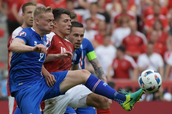 Football. 2016 UEFA European Championship. Iceland vs. Austria