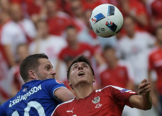 Football. 2016 UEFA European Championship. Iceland vs. Austria