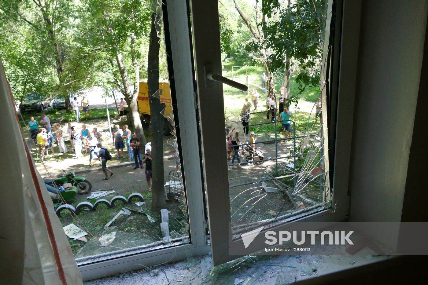 Aftermath of Ukrainian forces' attack on Donetsk