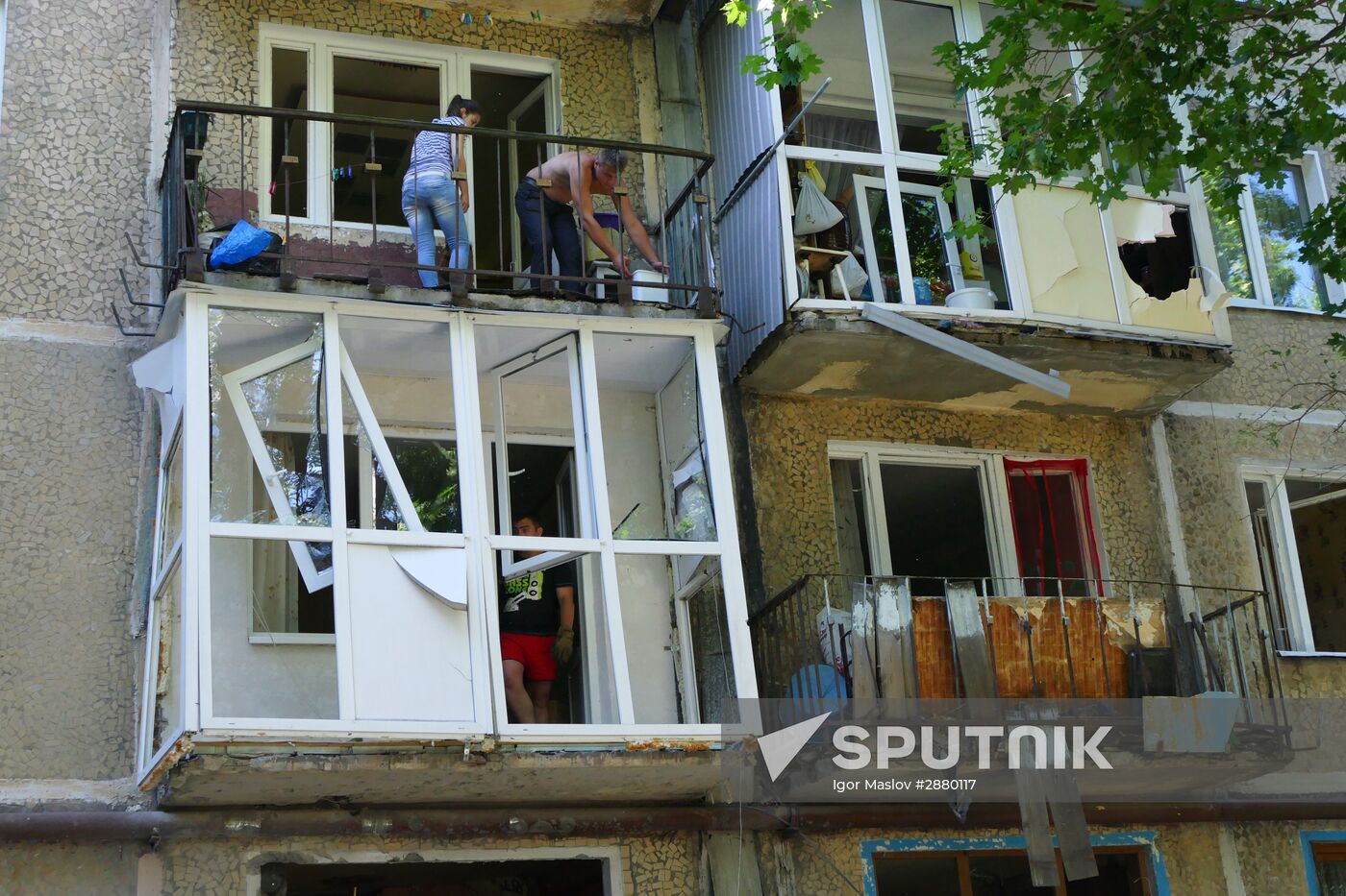 Aftermath of Ukrainian forces' attack on Donetsk