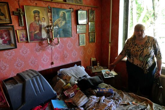 Aftermath of Ukrainian forces' attack on Donetsk