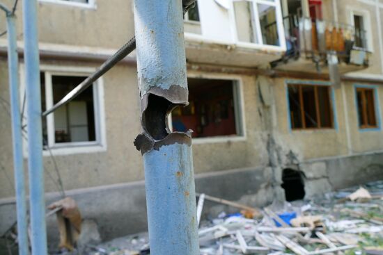 Aftermath of Ukrainian forces' attack on Donetsk