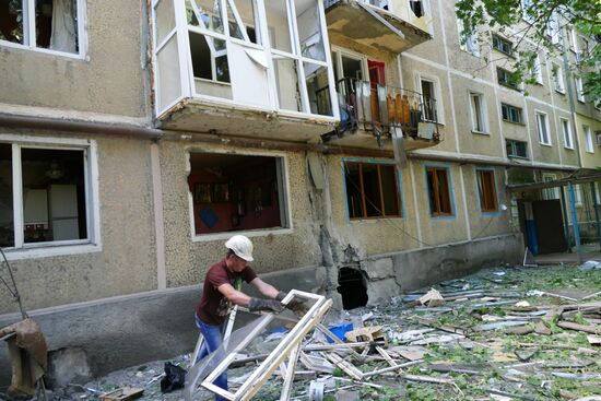 Aftermath of Ukrainian forces' attack on Donetsk