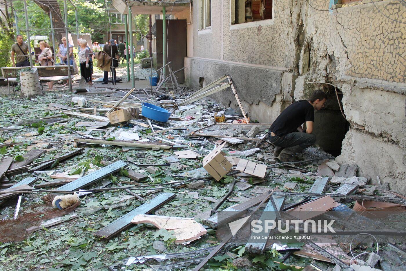 Aftermath of Ukrainian forces' attack on Donetsk