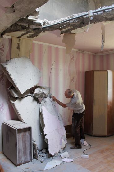 Aftermath of Ukrainian forces' attack on Donetsk