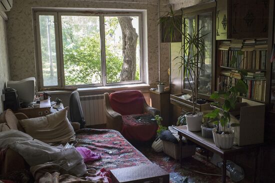 Aftermath of Ukrainian forces' attack on Donetsk