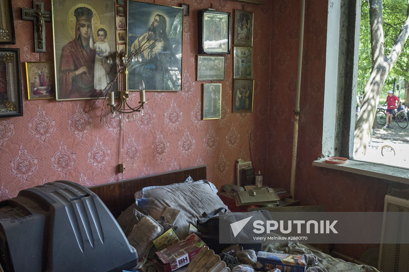 Aftermath of Ukrainian forces' attack on Donetsk