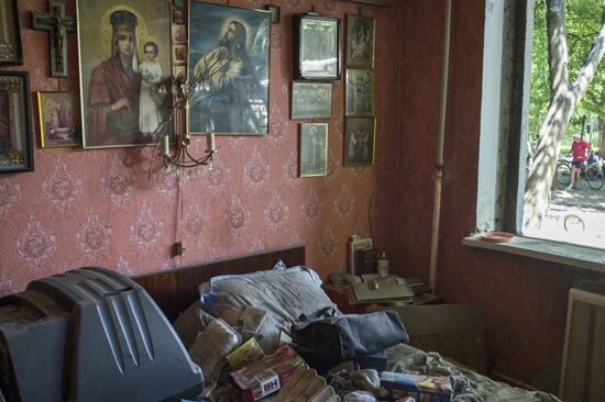Aftermath of Ukrainian forces' attack on Donetsk