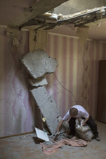 Aftermath of Ukrainian forces' attack on Donetsk