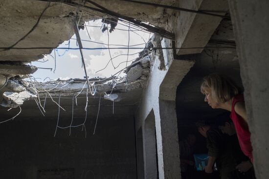 Aftermath of Ukrainian forces' attack on Donetsk