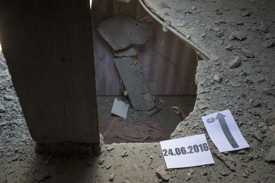Aftermath of Ukrainian forces' attack on Donetsk