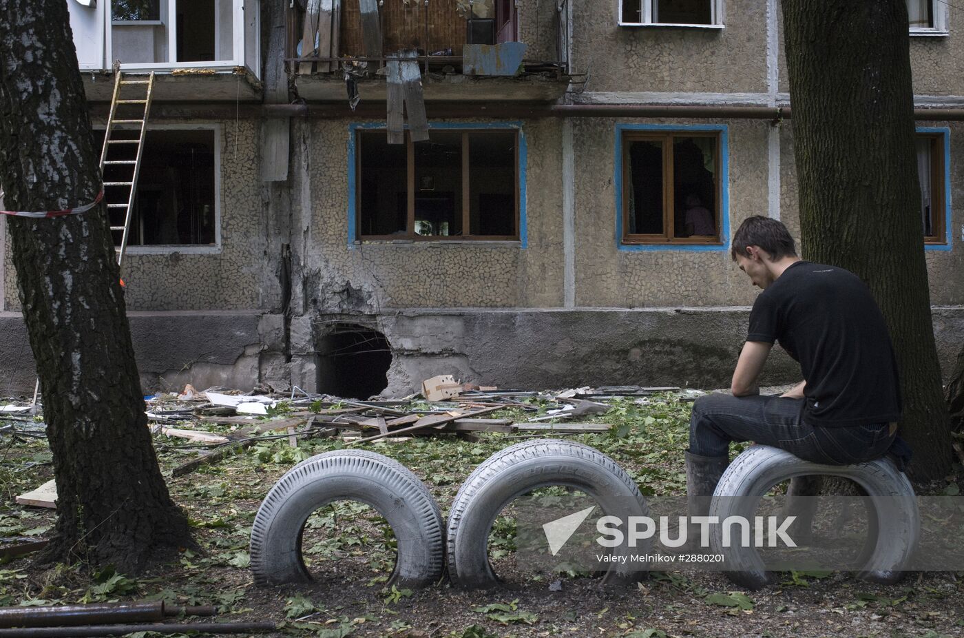 Aftermath of Ukrainian forces' attack on Donetsk