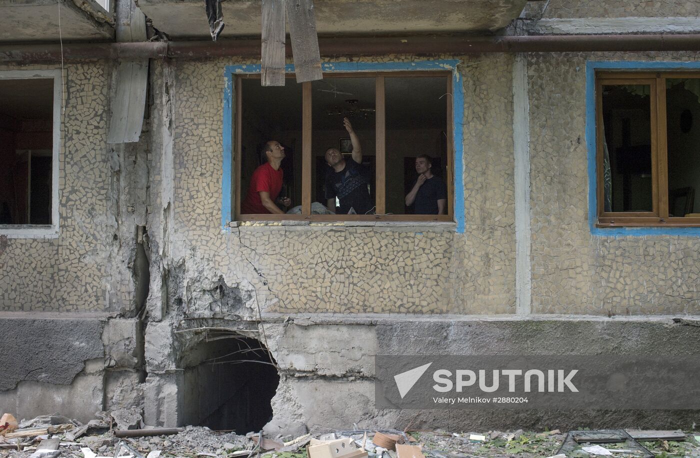 Aftermath of Ukrainian forces' attack on Donetsk