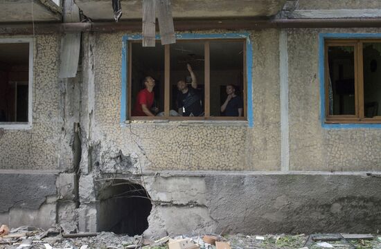 Aftermath of Ukrainian forces' attack on Donetsk