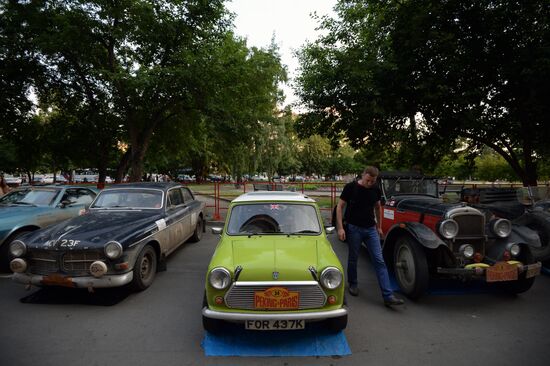 Peking to Paris Motor Challenge in Novosibirsk
