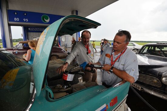 Peking to Paris Motor Challenge in Novosibirsk