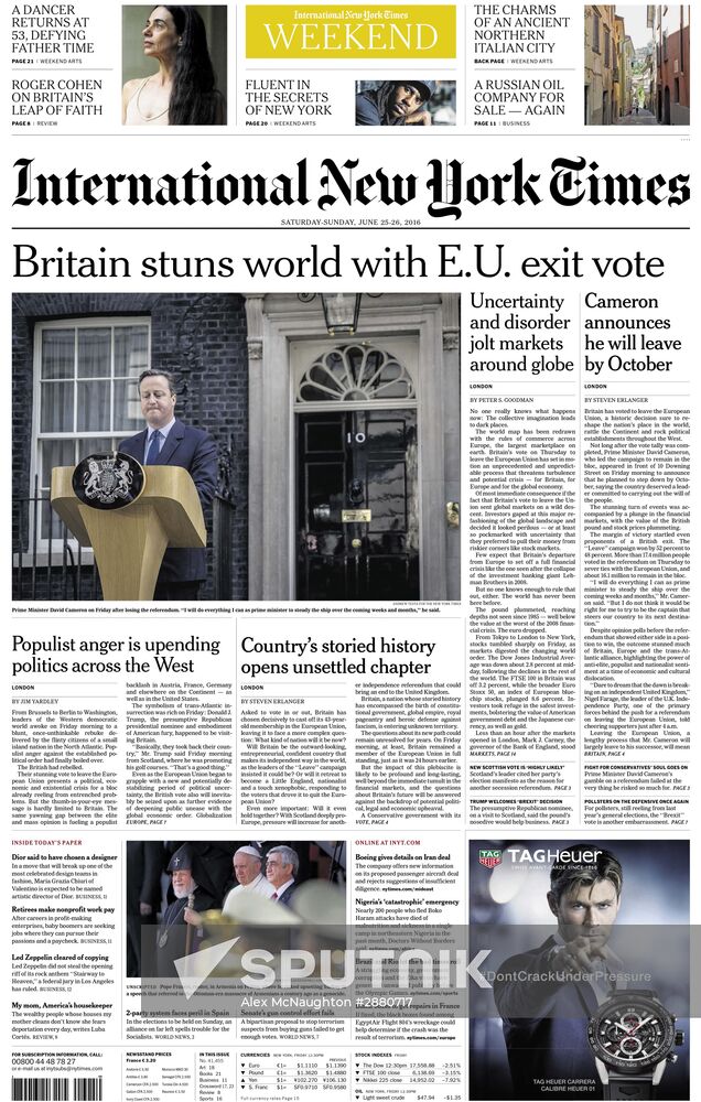 British newspapers comment on UK referendum to exit EU