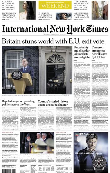 British newspapers comment on UK referendum to exit EU