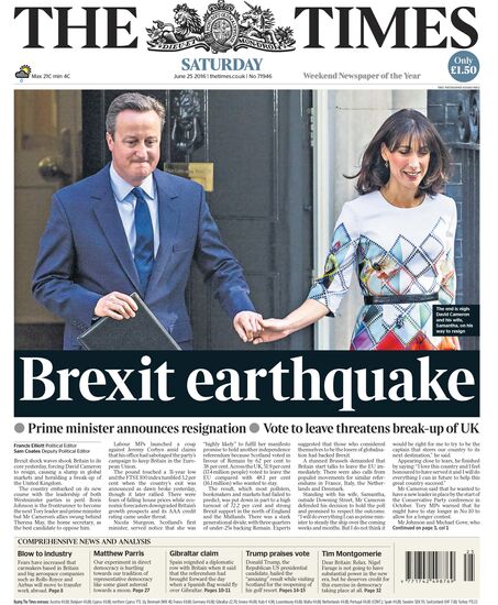 British newspapers react to Brexit