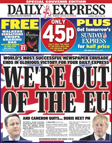 British newspapers comment on UK referendum to exit EU