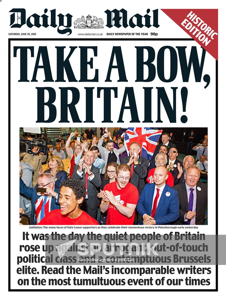 British newspapers comment on UK referendum to exit EU