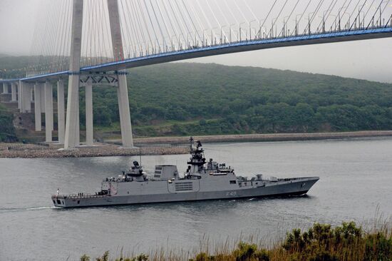 Welcoming Indian Navy ships in Vladivostok