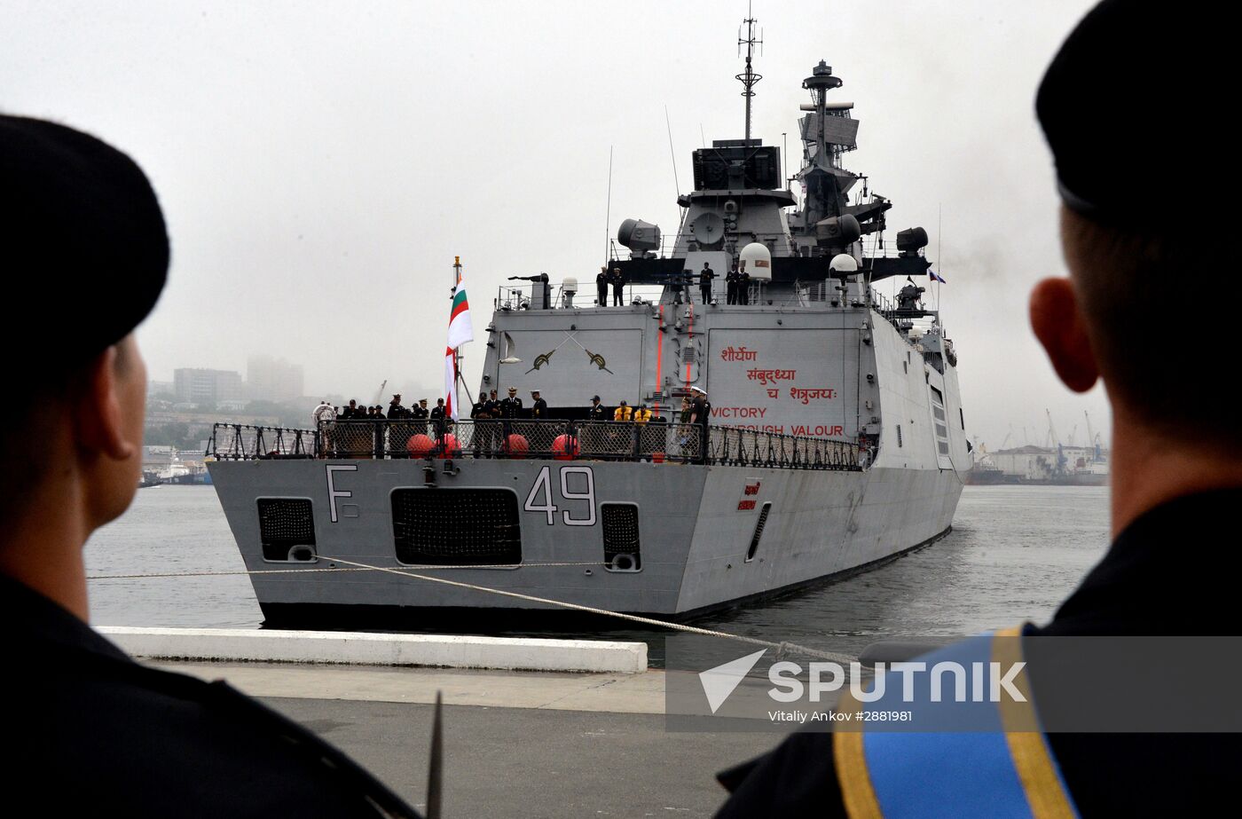 Welcoming Indian Navy ships in Vladivostok