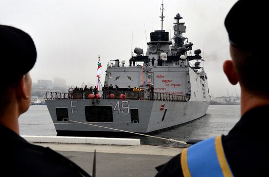Welcoming Indian Navy ships in Vladivostok