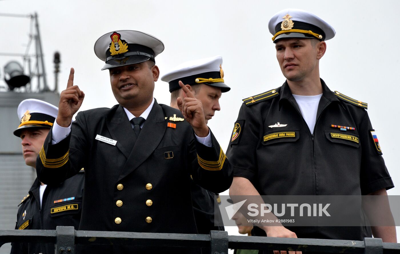 Welcoming Indian Navy ships in Vladivostok