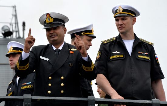Welcoming Indian Navy ships in Vladivostok