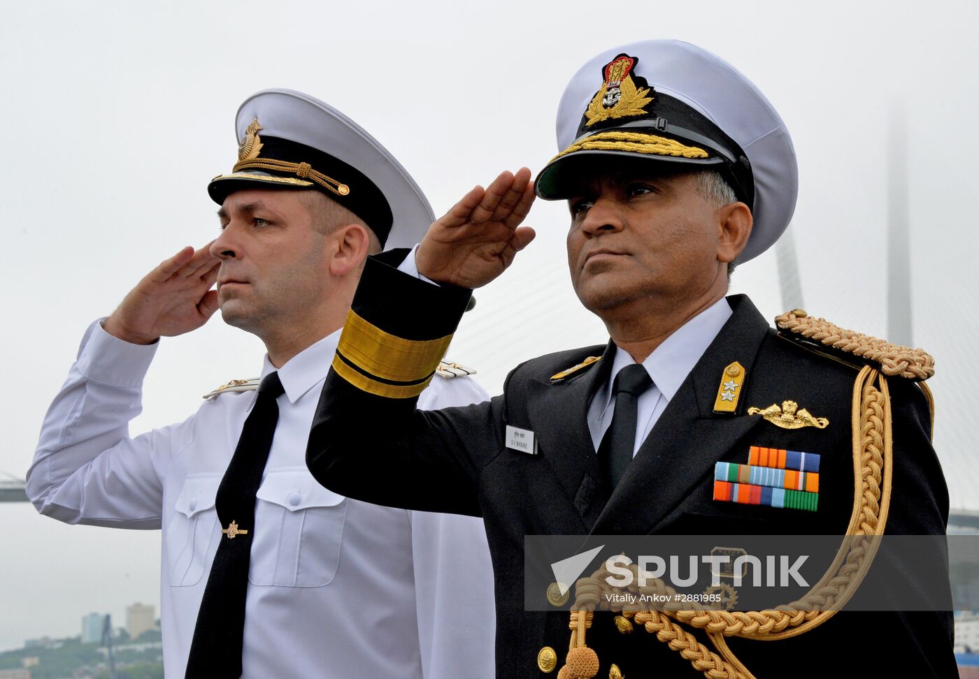 Welcoming Indian Navy ships in Vladivostok