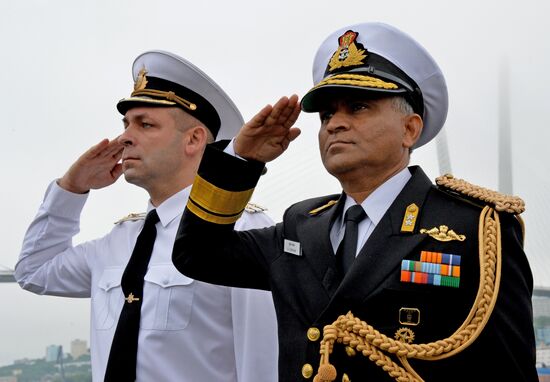 Welcoming Indian Navy ships in Vladivostok