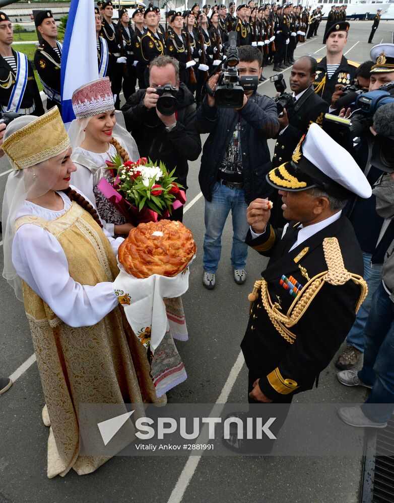 Welcoming Indian Navy ships in Vladivostok