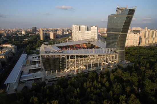 Building the stadium of the CSKA Professional Football Club