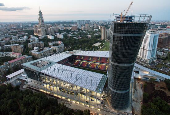 Building the stadium of the CSKA Professional Football Club