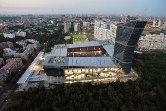 Building the stadium of the CSKA Professional Football Club
