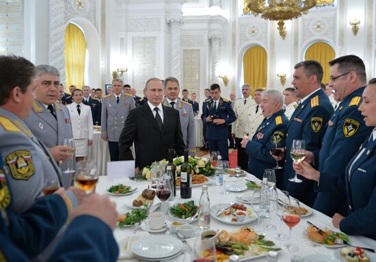 President Vladimir Putin meets with higher military school graduates