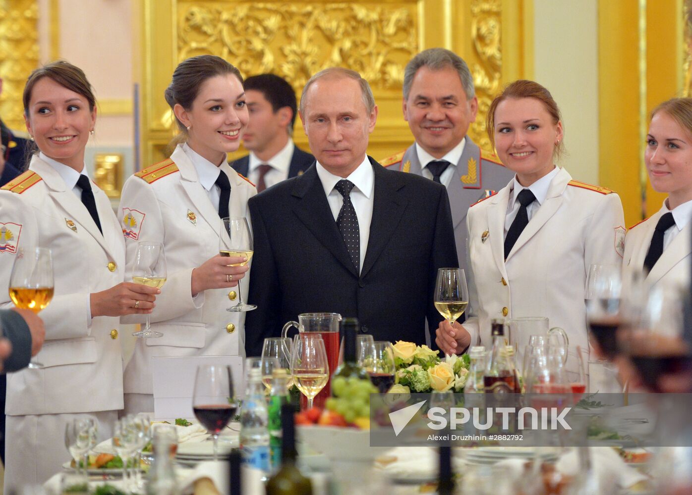 President Vladimir Putin meets with higher military school graduates